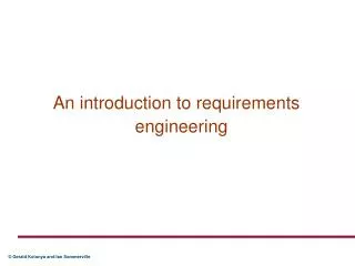 An introduction to requirements engineering