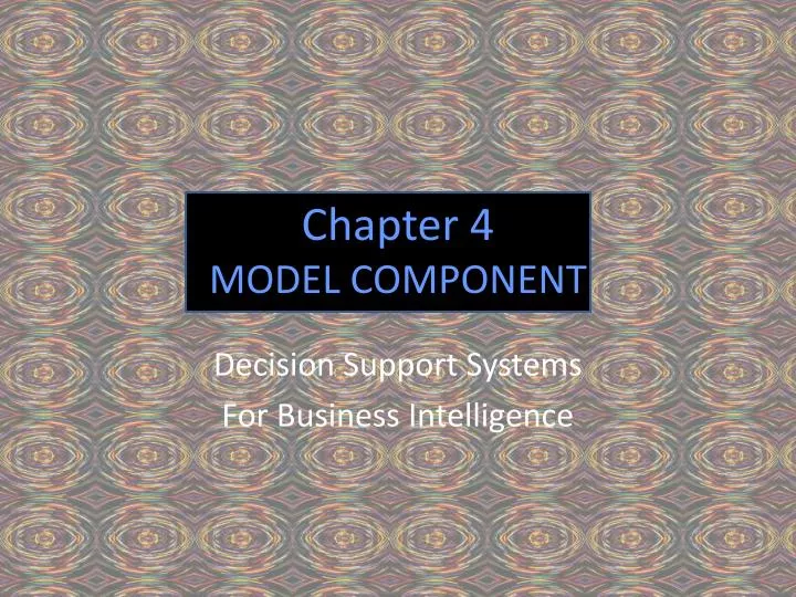 chapter 4 model component