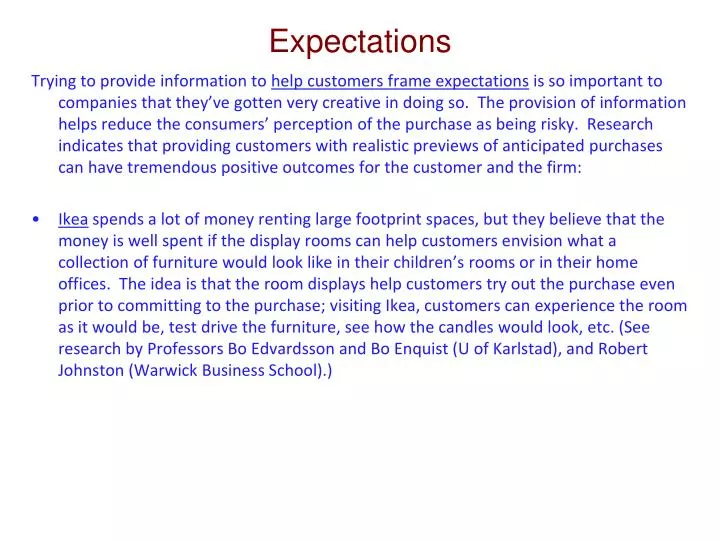 expectations