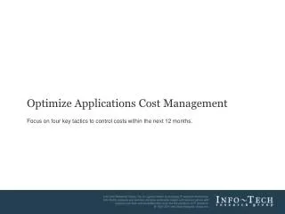 Optimize Applications Cost Management