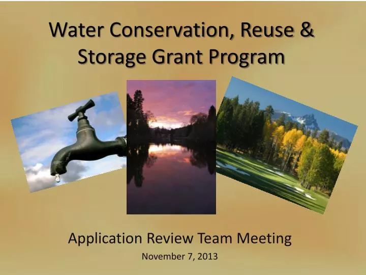 water conservation reuse storage grant program