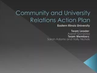 Community and University Relations Action Plan