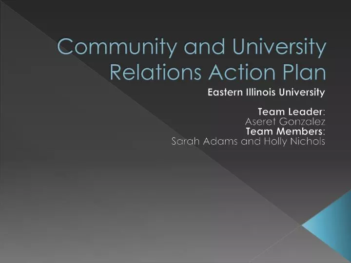 community and university relations action plan
