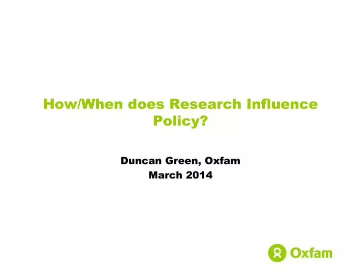 how when does research influence policy