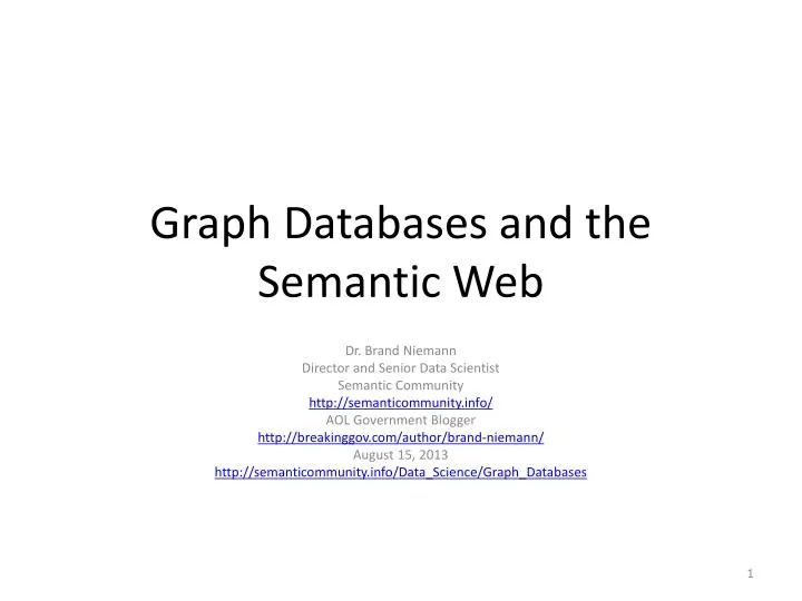 graph databases and the semantic web