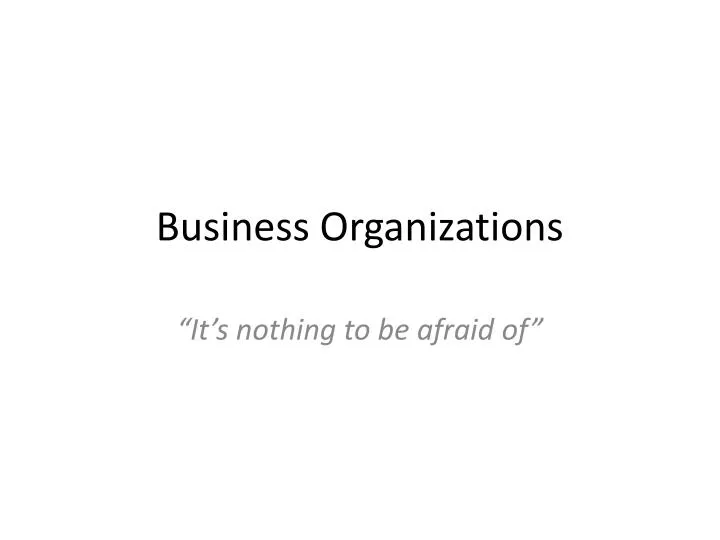 business organizations