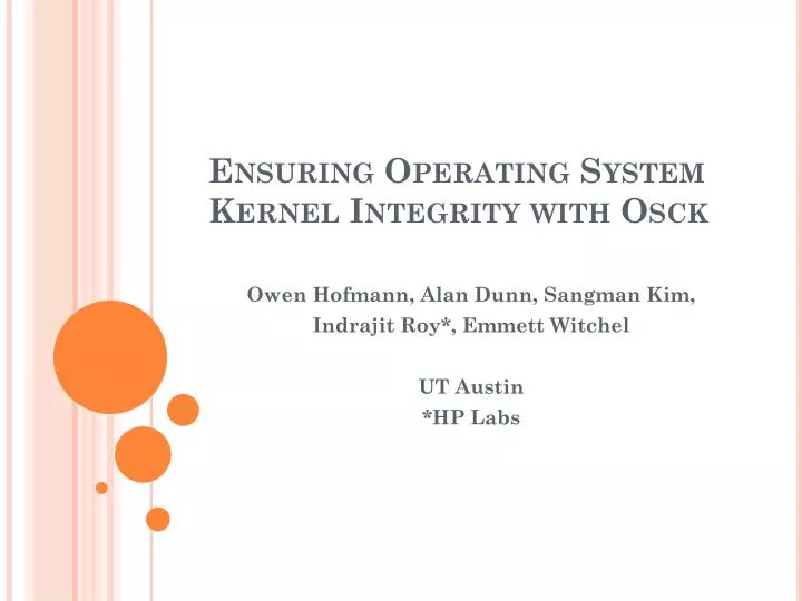 ensuring operating system kernel integrity with osck