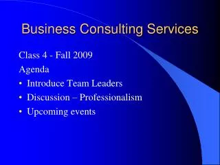 Business Consulting Services