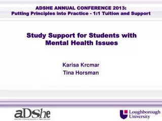Study Support for Students with Mental Health Issues