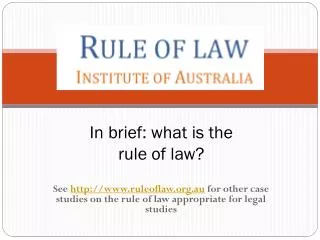 In brief: what is the rule of law?