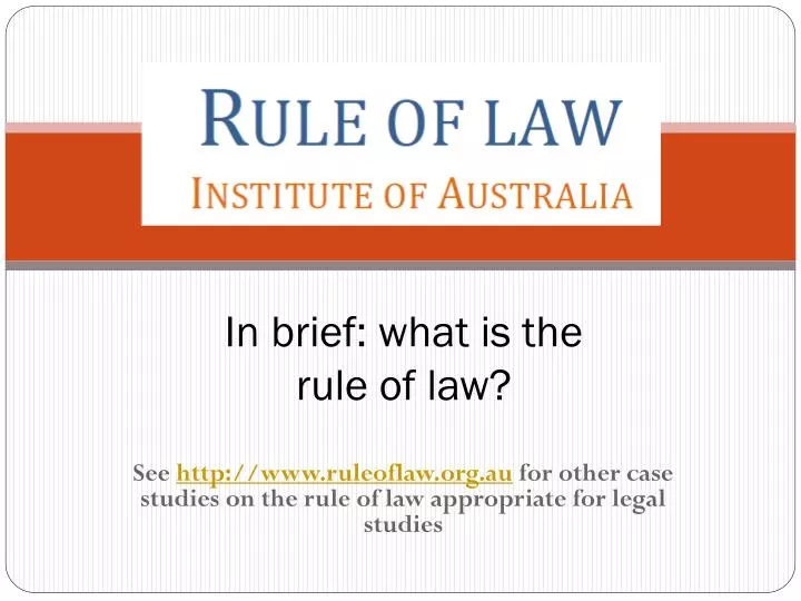 in brief what is the rule of law