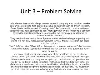 Unit 3 – Problem Solving
