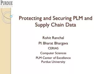 Protecting and Securing PLM and Supply Chain Data
