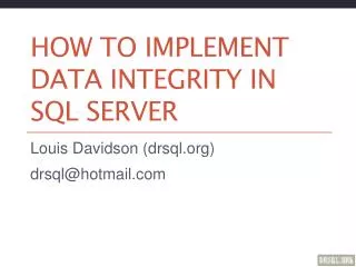How to Implement Data Integrity In SQL Server