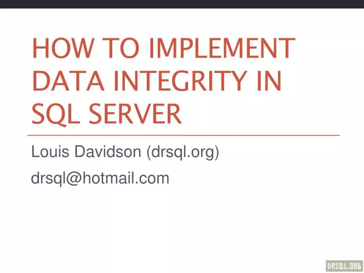 how to implement data integrity in sql server