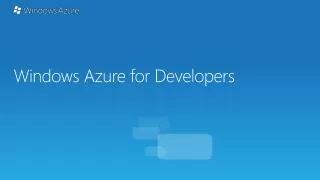 Windows Azure for Developers