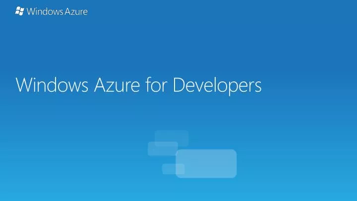 windows azure for developers