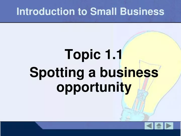 introduction to small business