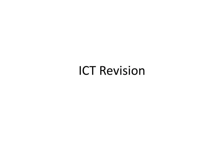 ict revision
