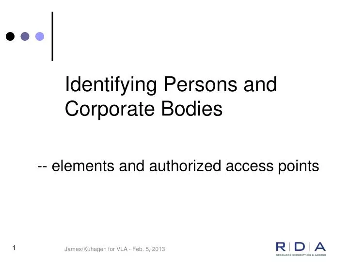 identifying persons and corporate bodies