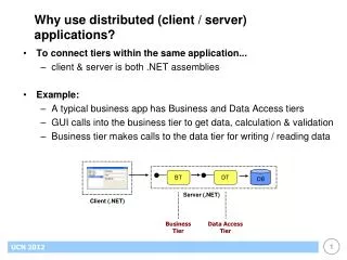 Why use distributed (client / server) applications?