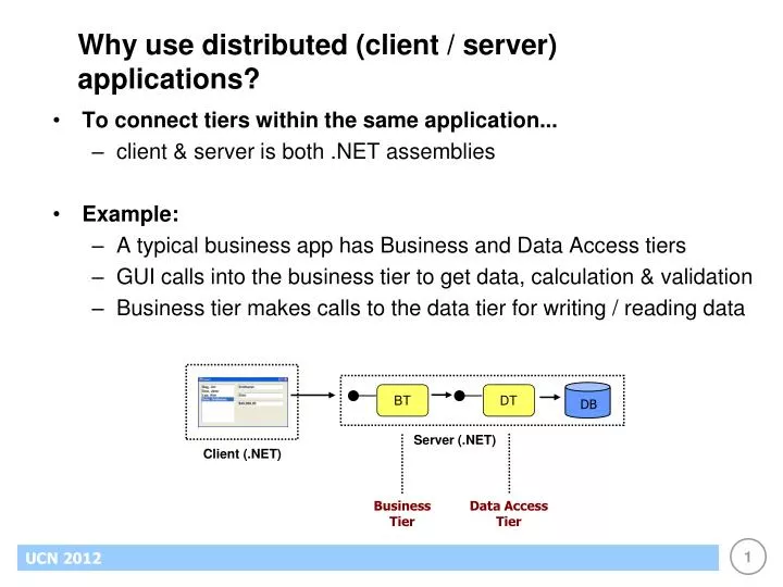 why use distributed client server applications
