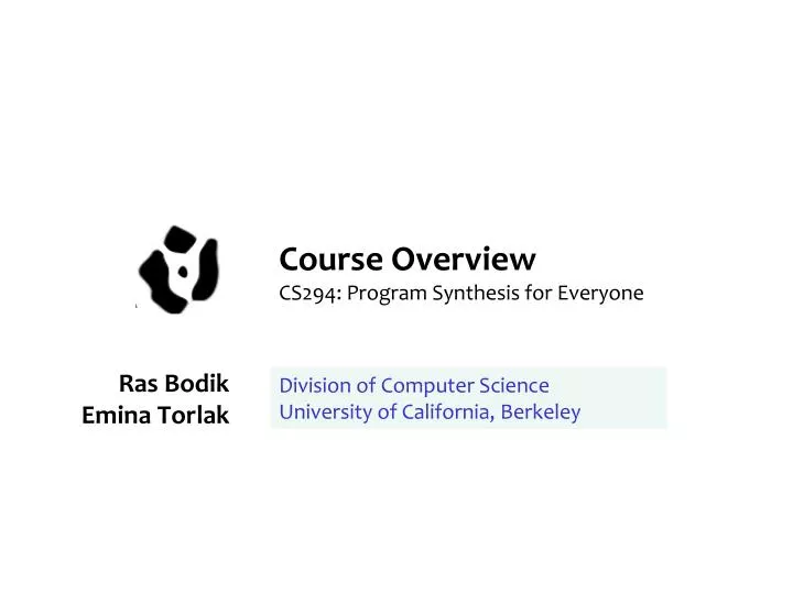 course overview cs294 program synthesis for everyone