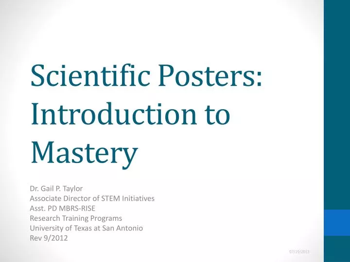 scientific posters introduction to mastery