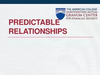predictable relationships