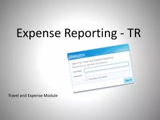 Expense Reporting - TR