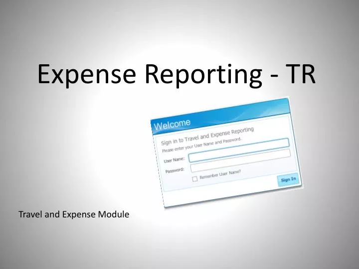 expense reporting tr