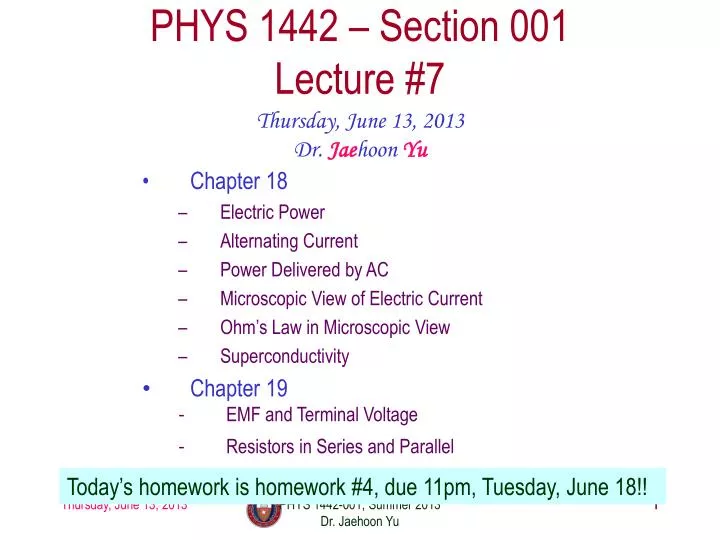 phys 1442 section 001 lecture 7