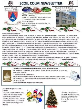 SCOIL COLM NEWSLETTER