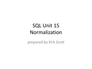 SQL Unit 15 Normalization