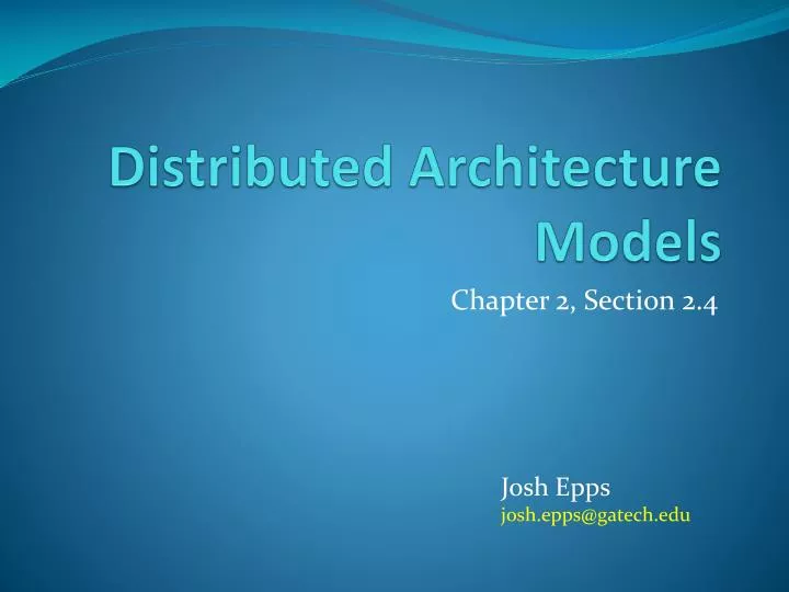 distributed architecture models