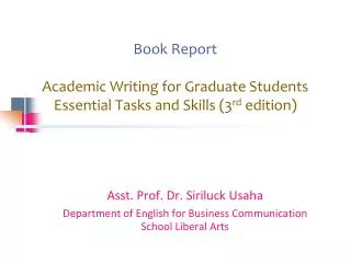 Book Report Academic Writing for Graduate Students Essential Tasks and Skills (3 rd edition)
