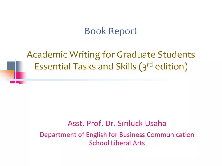 book report academic writing for graduate students essential tasks and skills 3 rd edition
