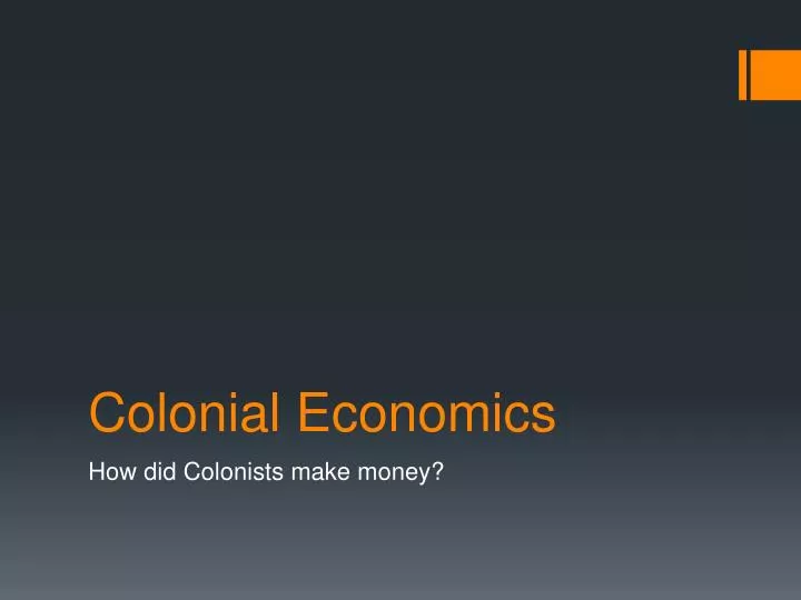 colonial economics
