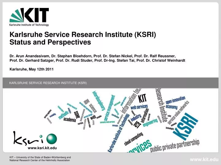 karlsruhe service research institute ksri status and perspectives