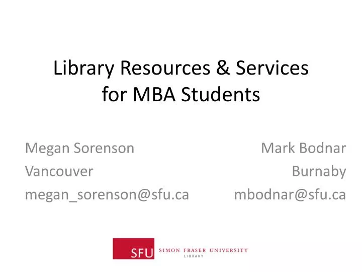 library resources services for mba students