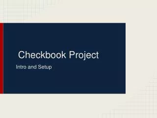 Checkbook Project