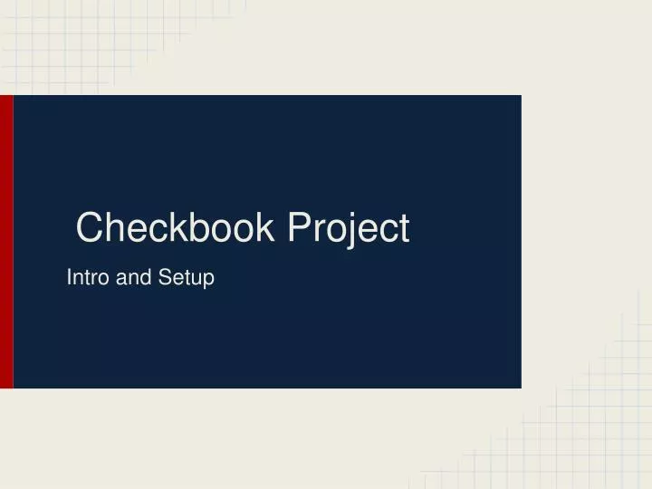 checkbook project