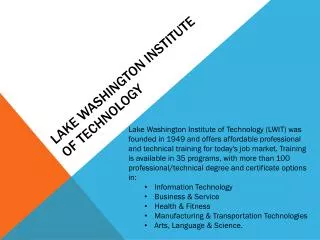 Lake Washington Institute of technology