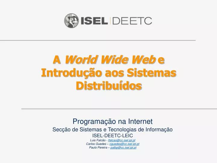 a world wide web e introdu o aos sistemas distribu dos