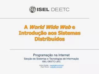 a world wide web e introdu o aos sistemas distribu dos