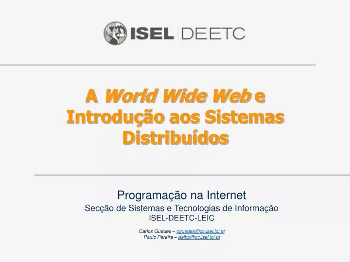 a world wide web e introdu o aos sistemas distribu dos