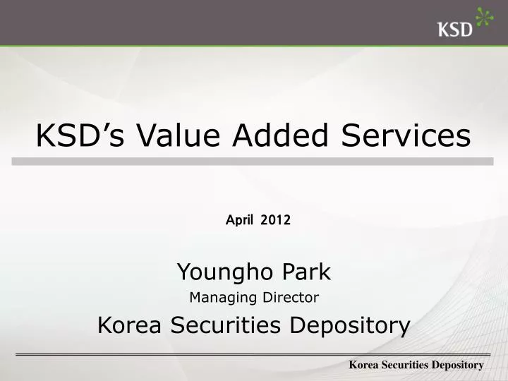 youngho park managing director korea securities depository
