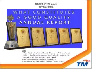NACRA 2012 Launch 15 th May 2012
