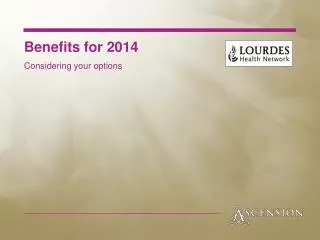 Benefits for 2014