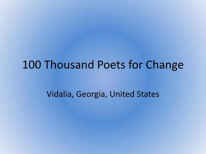 100 thousand poets for change